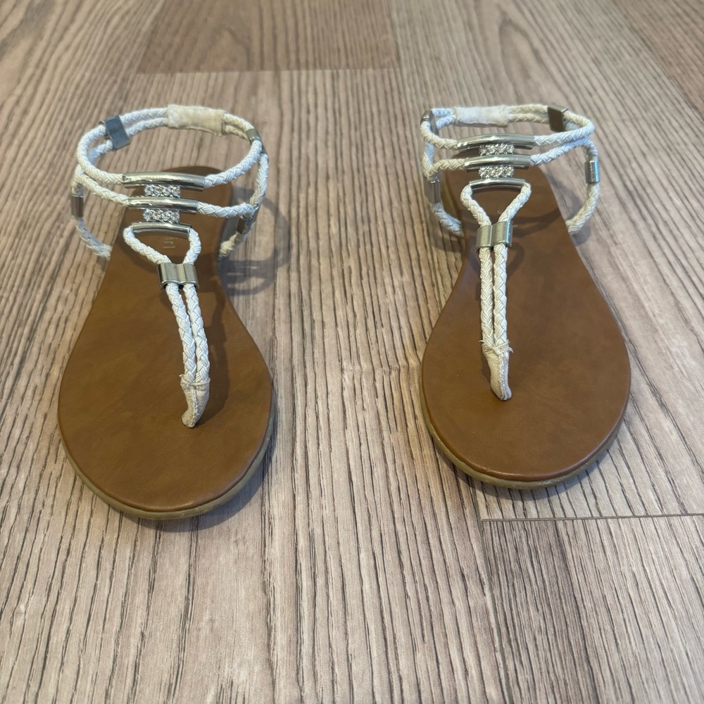 Stylish Tan and White Sandals